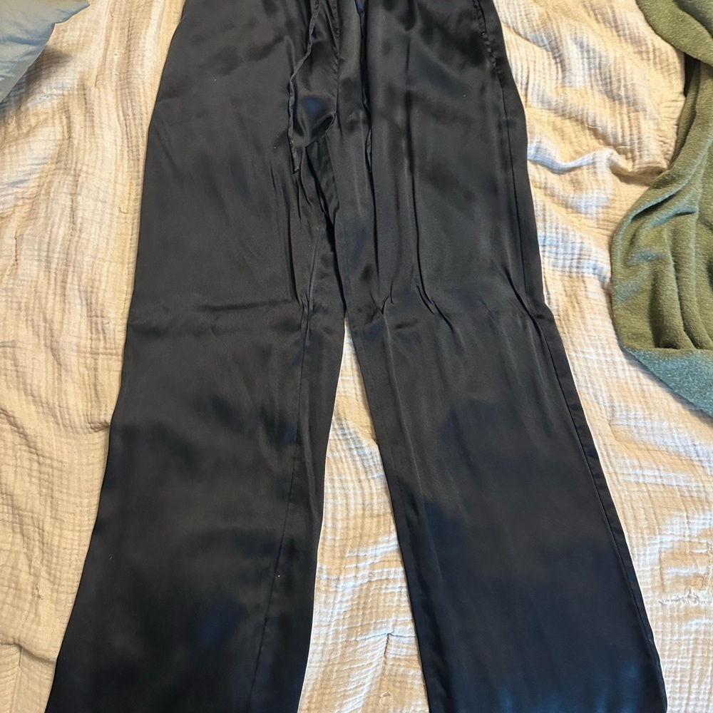 Elegant Black Satin Pants